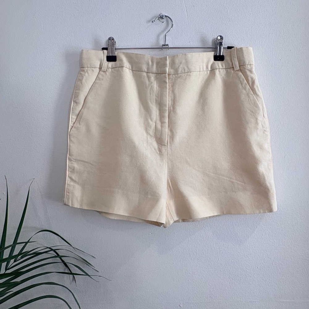 Victoria Beckham Cream Tailored Bermuda Shorts